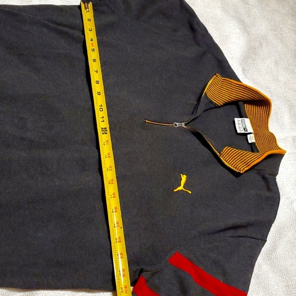 Men's Puma Half Zip Sweater Size XXL Gray Long Sleeve Shirt - Picture 6 of 7